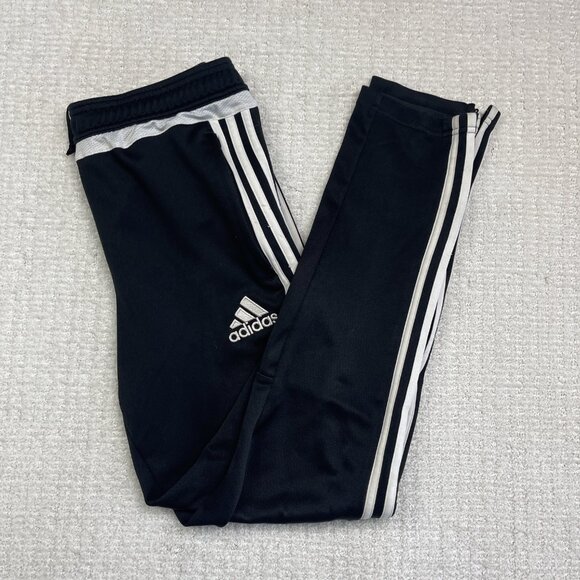 Adidas Soccer Pants Youth Size L 13-14Y Black White Climacool Training Workout - Picture 1 of 11